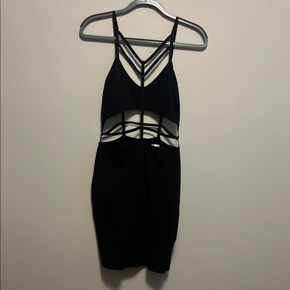 Elegant Black Strappy Dress